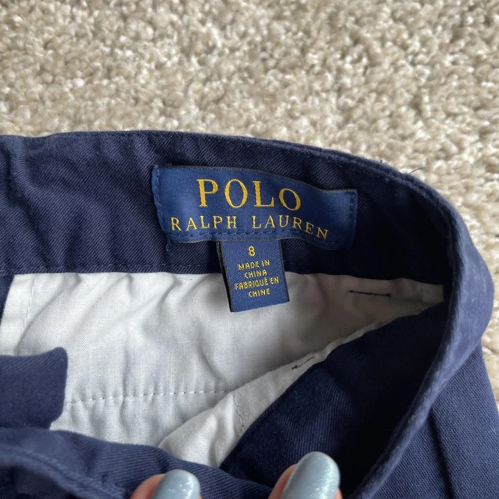 Polo Ralph Lauren Chino Pants Kids 8 Blue Twill Pockets Casual School Fall